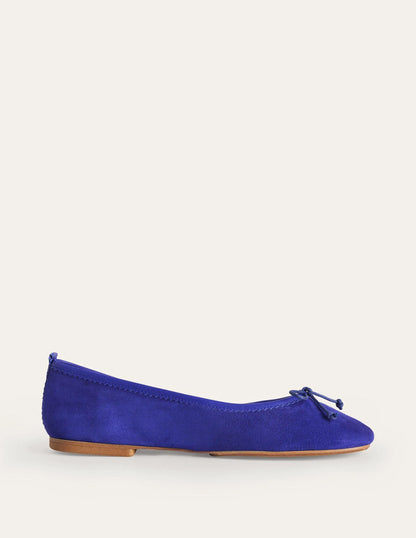 Kitty Flexi Sole Ballet Flats-Lapis Blue Suede