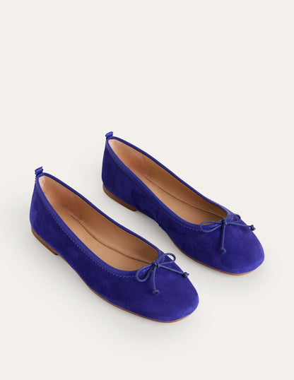 Kitty Flexi Sole Ballet Flats-Lapis Blue Suede