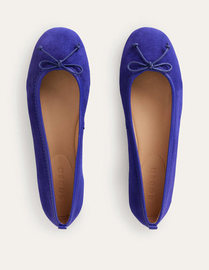 Kitty Flexi Sole Ballet Flats-Lapis Blue Suede
