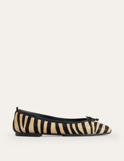 Kitty Flexi Sole Ballet Flats-Zebra Pony Hair
