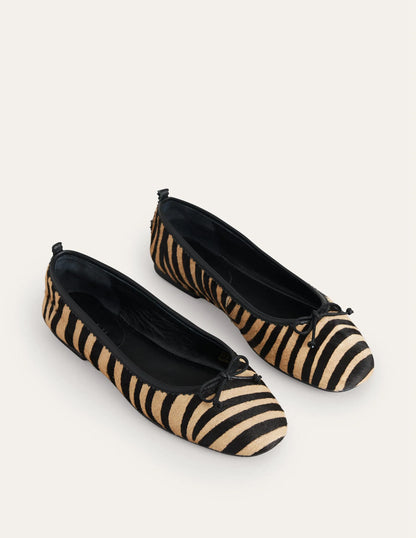Kitty Flexi Sole Ballet Flats-Zebra Pony Hair