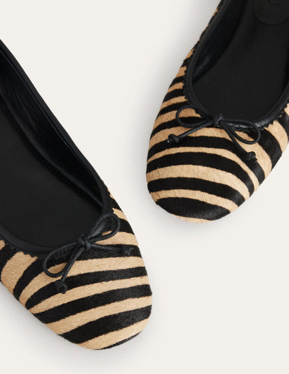 Kitty Flexi Sole Ballet Flats-Zebra Pony Hair