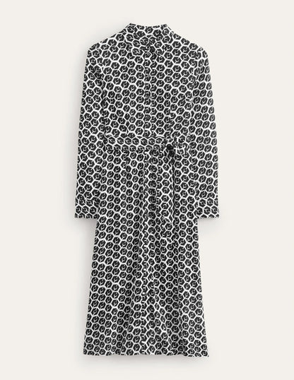 Kate Midi Shirt Dress-Black, Reverie