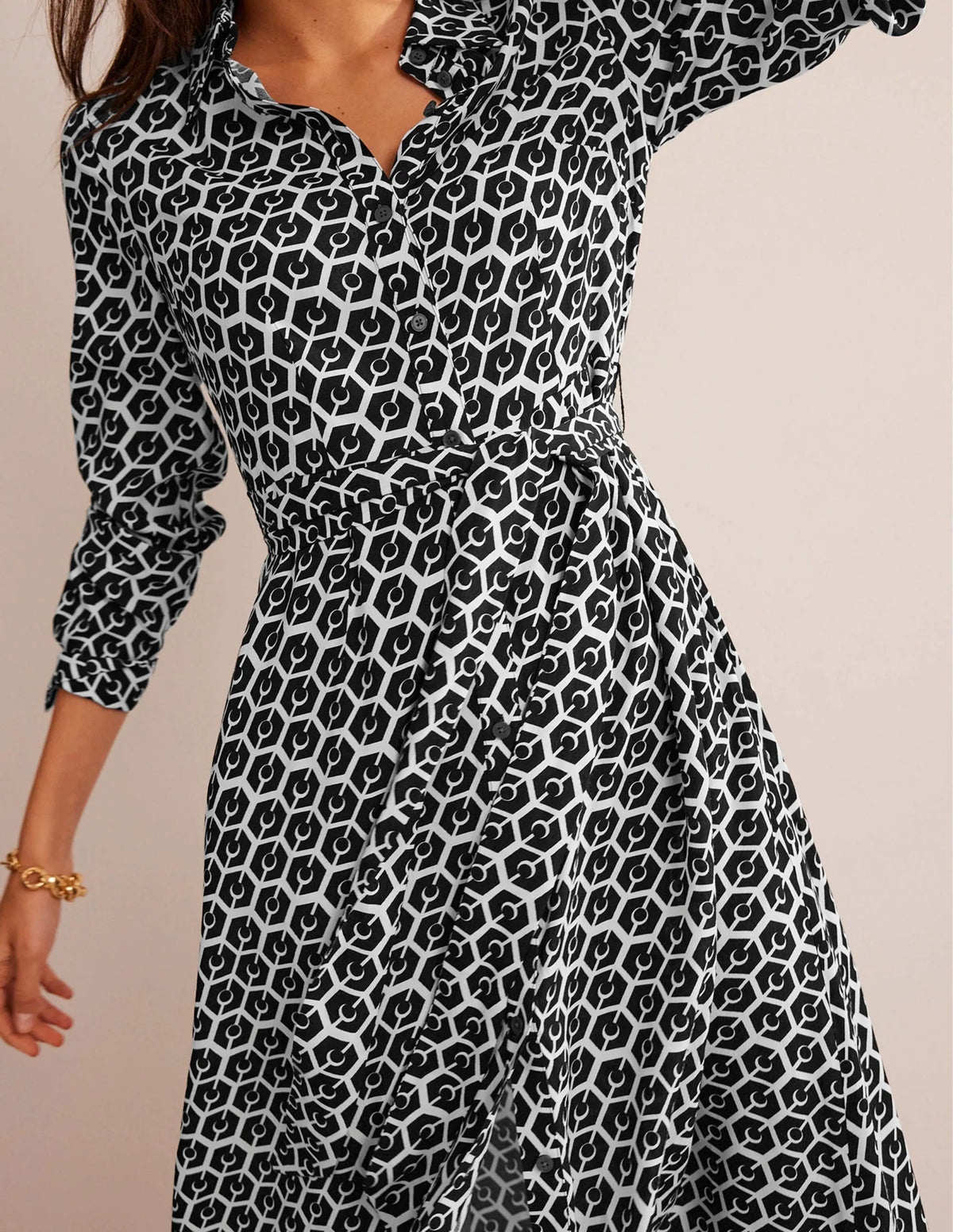 Kate Midi Shirt Dress-Black, Reverie