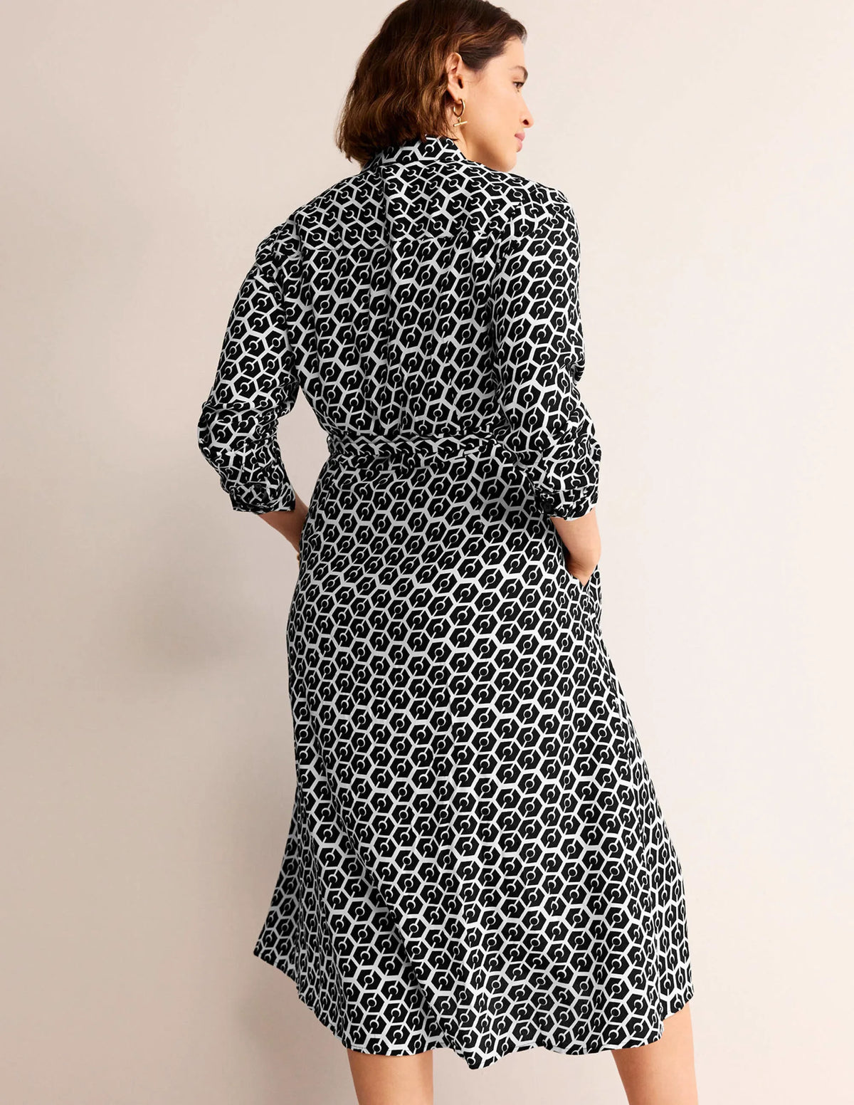 Kate Midi Shirt Dress-Black, Reverie