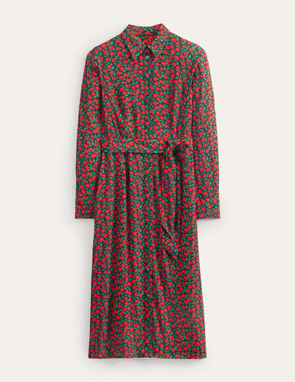 Kate Midi Shirt Dress-Hot Pepper, Petal Pop