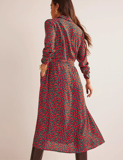 Kate Midi Shirt Dress-Hot Pepper, Petal Pop
