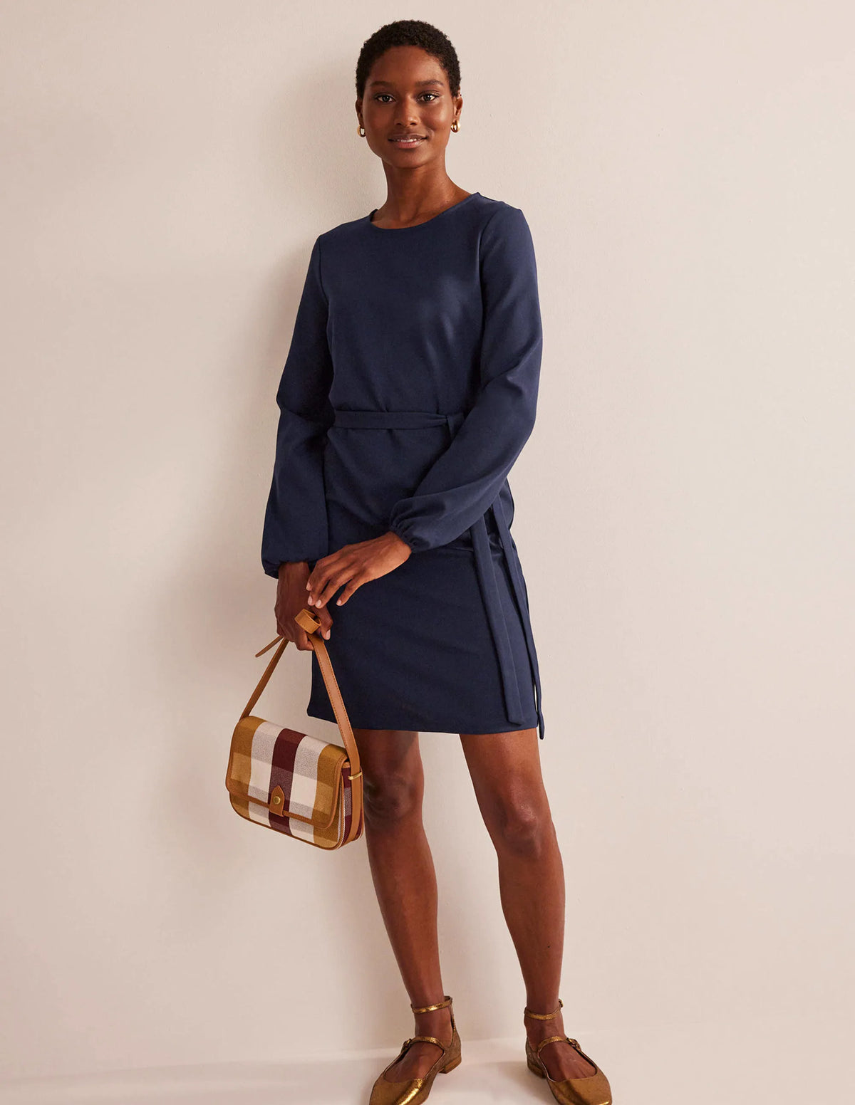 Violet Ponte Shift Dress-Navy