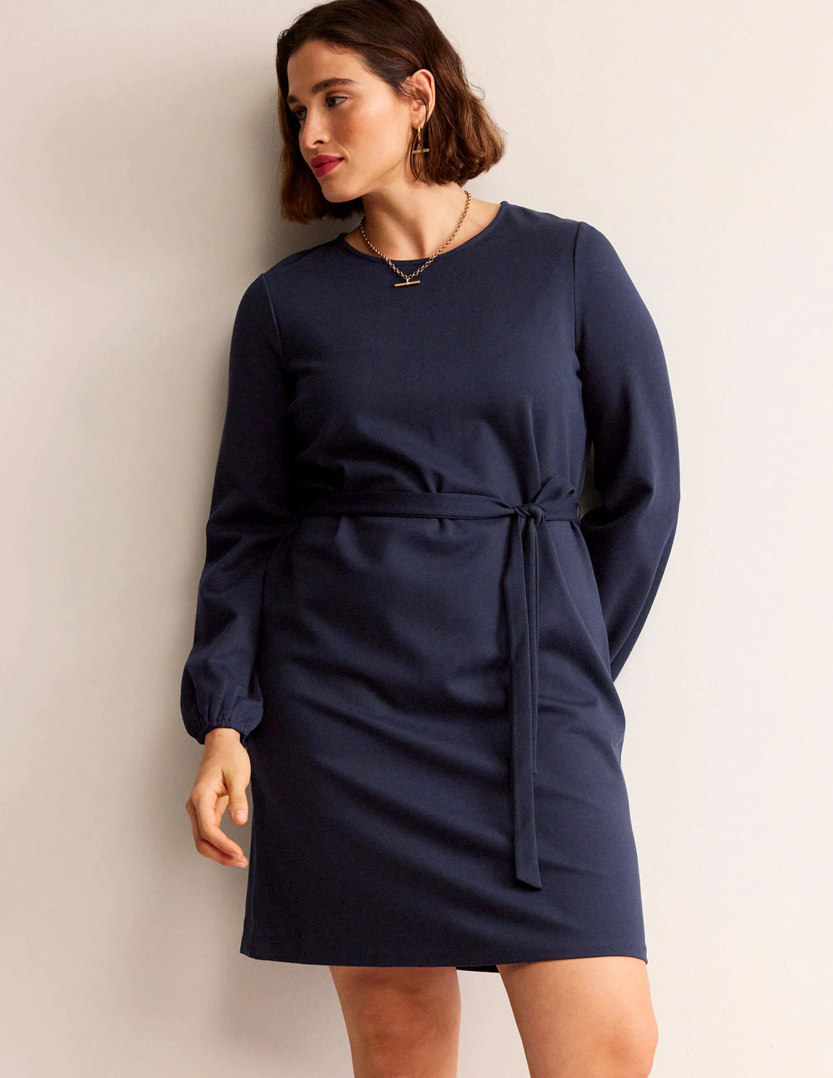 Violet Ponte Shift Dress-Navy