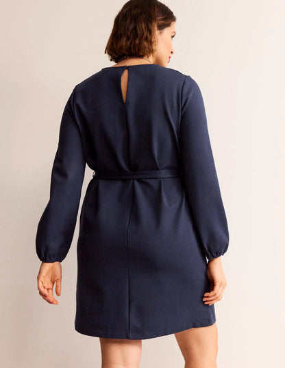 Violet Ponte Shift Dress-Navy