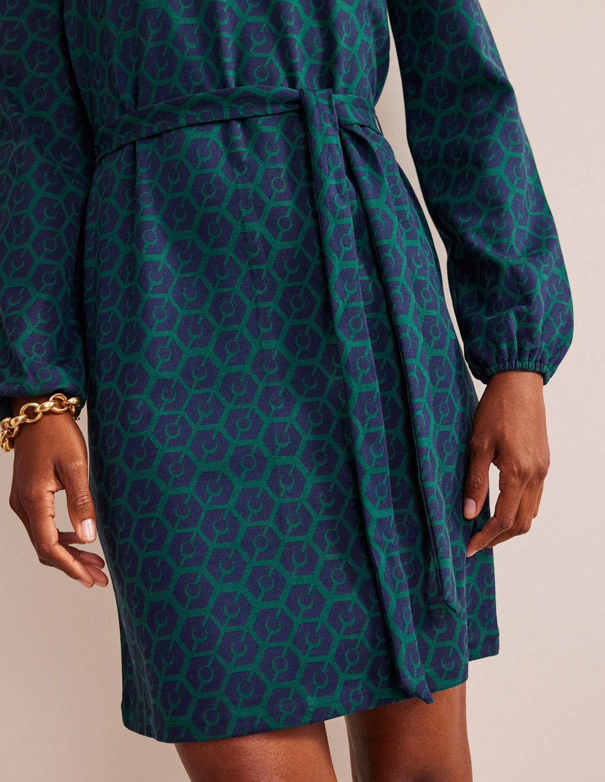 Violet Ponte Shift Dress-Emerald Night, Reverie