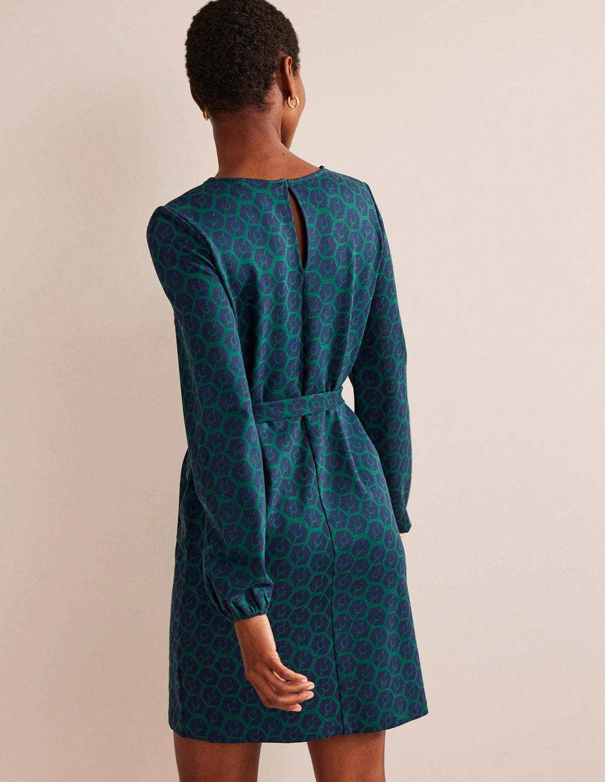 Violet Ponte Shift Dress-Emerald Night, Reverie