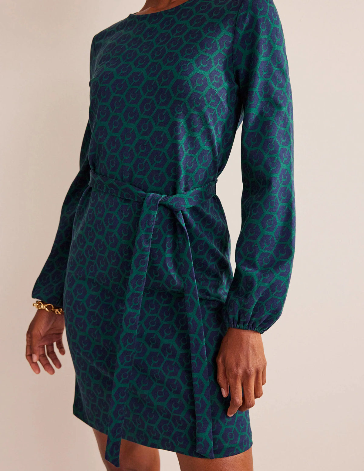 Violet Ponte Shift Dress-Emerald Night, Reverie