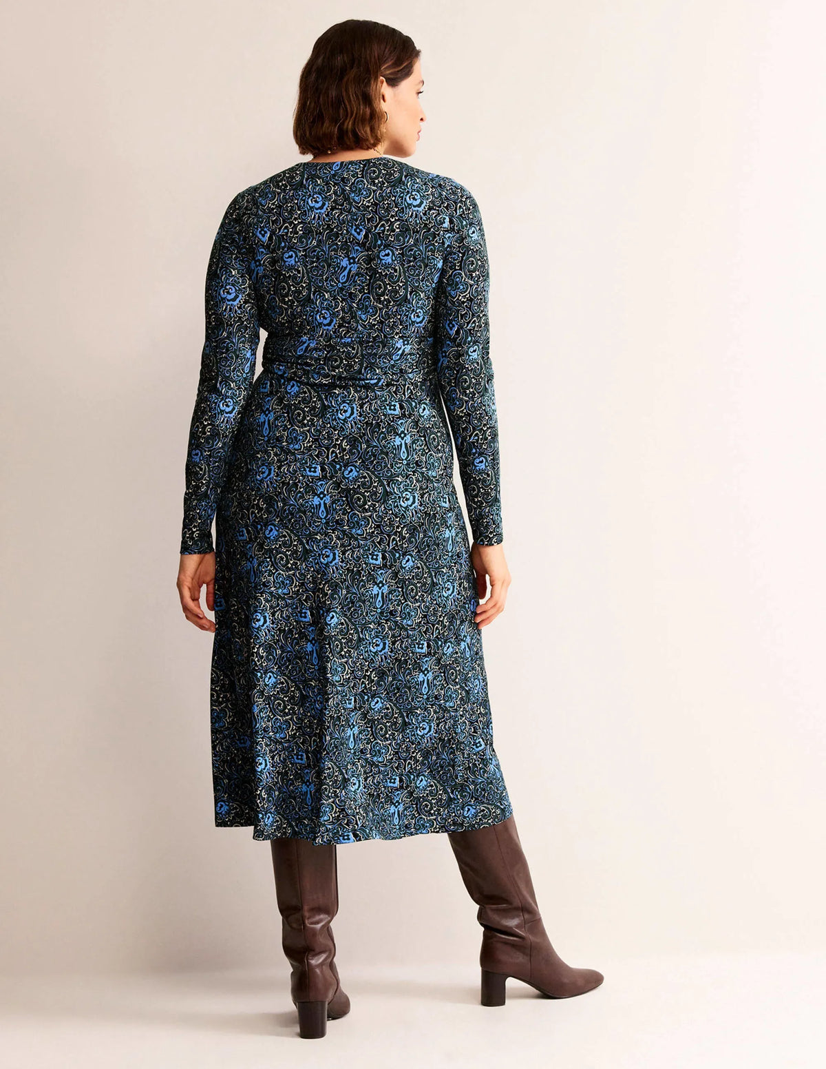Elodie Empire Midi Dress-Emerald Night, Botanic Terrace