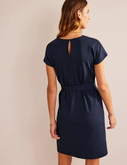 Tara Ponte T-Shirt Dress-Navy