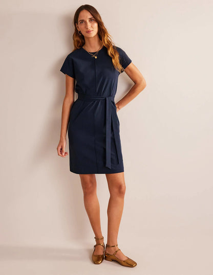 Tara Ponte T-Shirt Dress-Navy