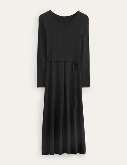 Lucy Jersey Midi Dress-Black