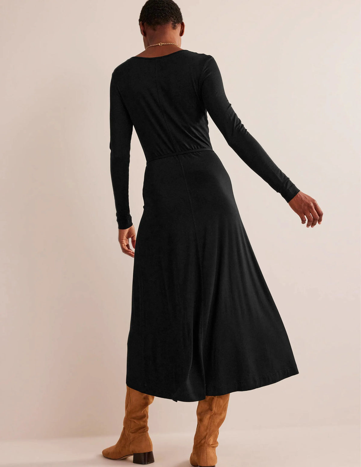 Lucy Jersey Midi Dress-Black