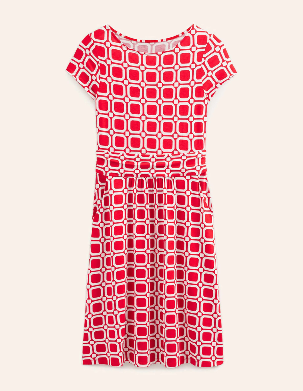 Amelie Jersey Dress-Hot Pepper, Block Cube