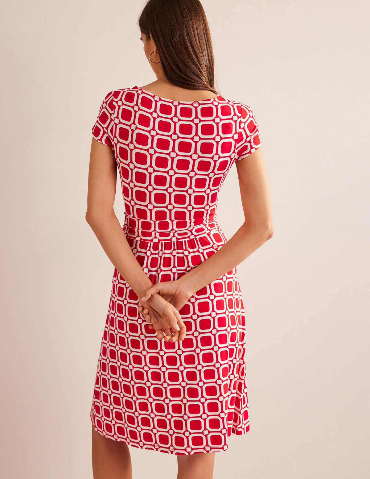 Amelie Jersey Dress-Hot Pepper, Block Cube