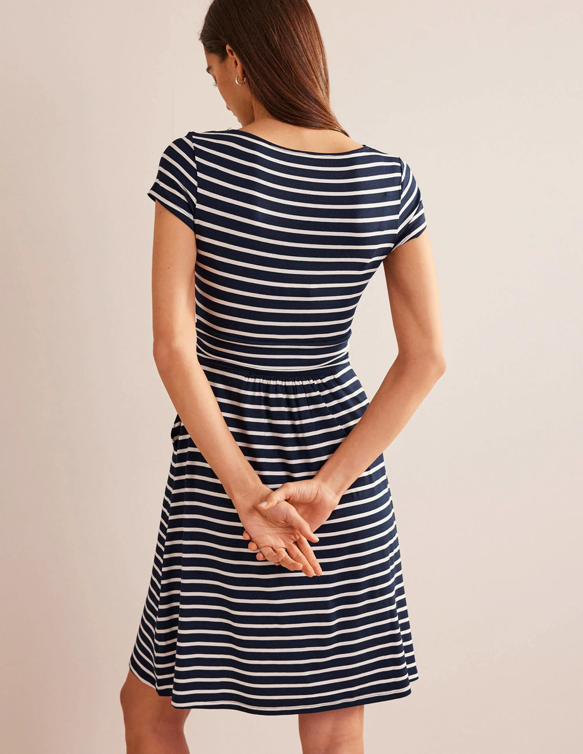 Amelie Jersey Dress-Navy/Ivory