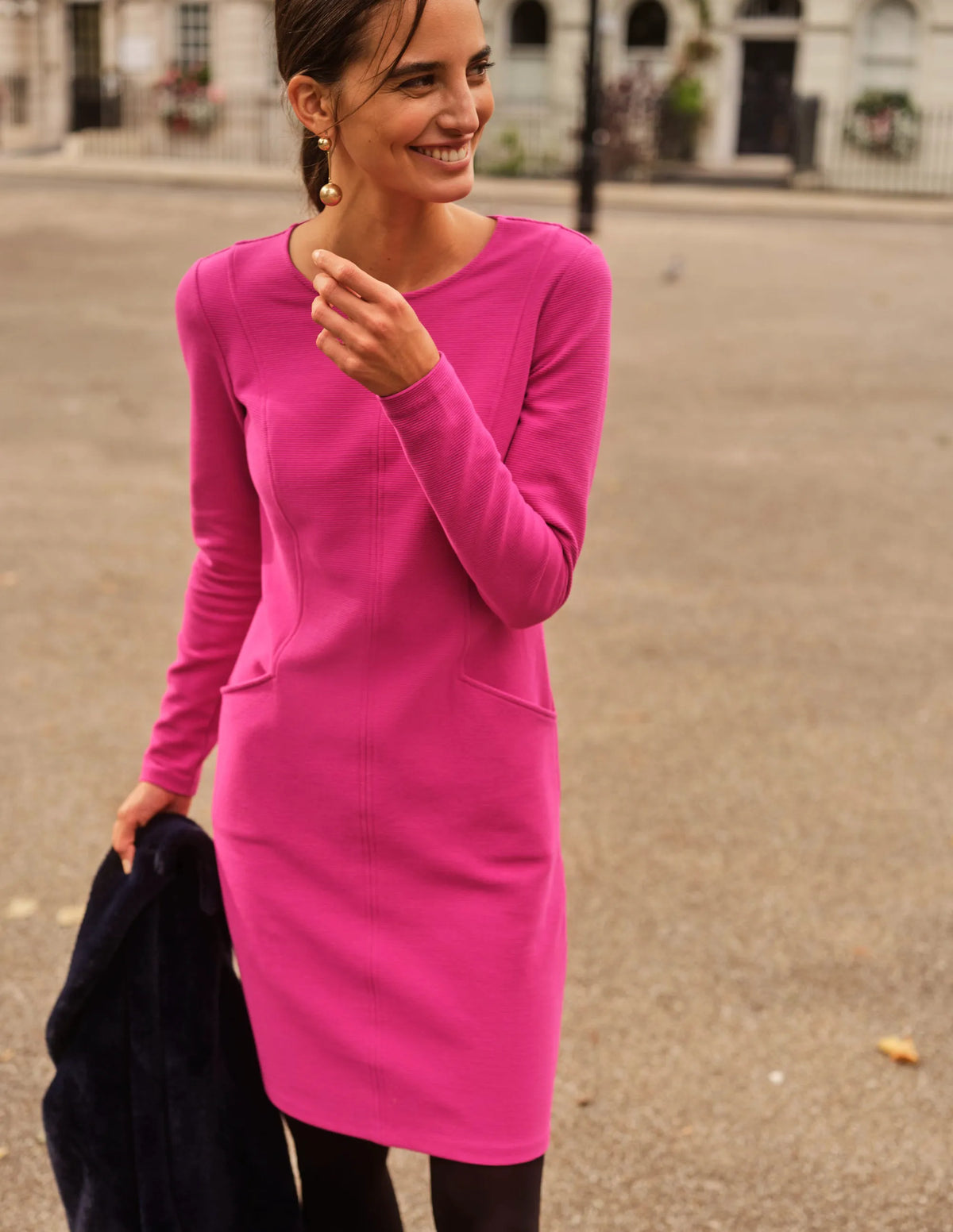 Ellen Ottoman Dress-Magenta