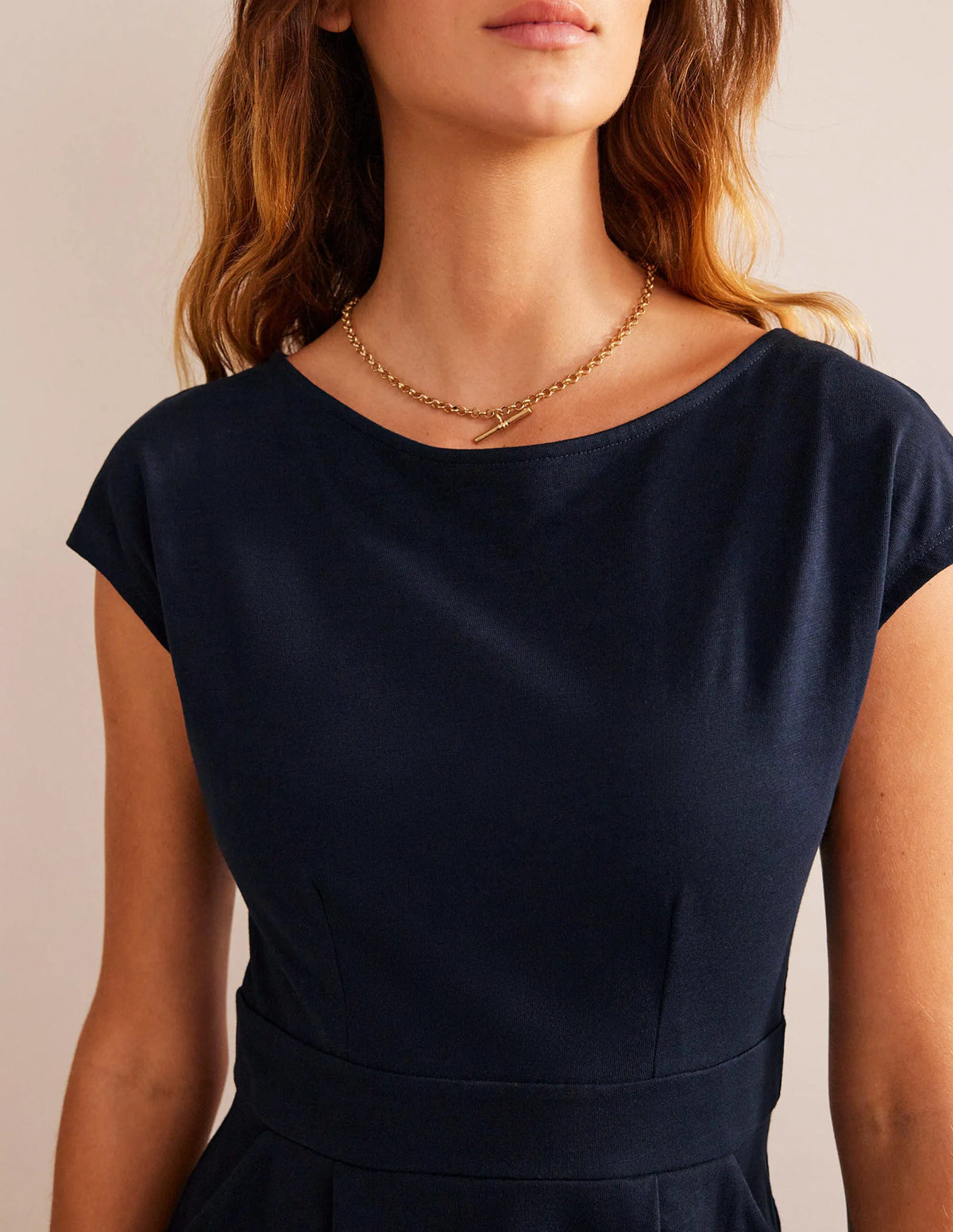 Florrie Jersey Dress-Navy