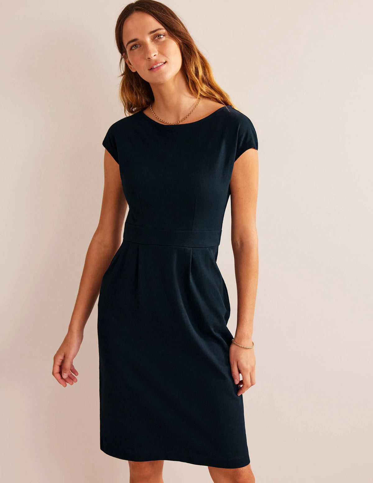 Florrie Jersey Dress-Navy