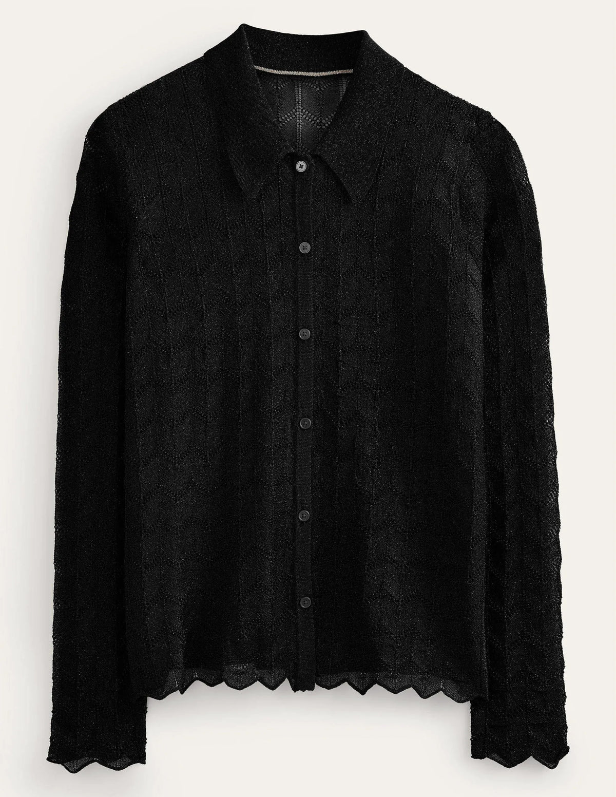 Knitted Beach Shirt-Metallic Black
