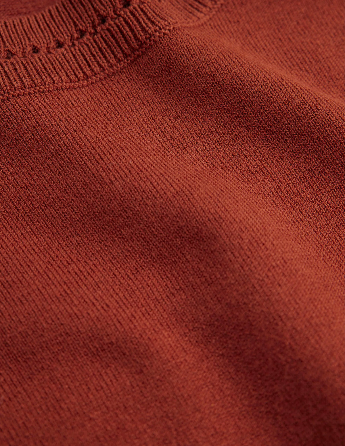 Catriona Cotton Crew Jumper-Chestnut Brown