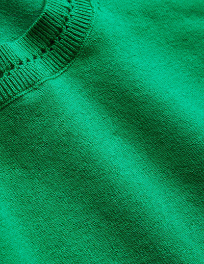 Catriona Cotton Crew Jumper-Fresh Mint Green