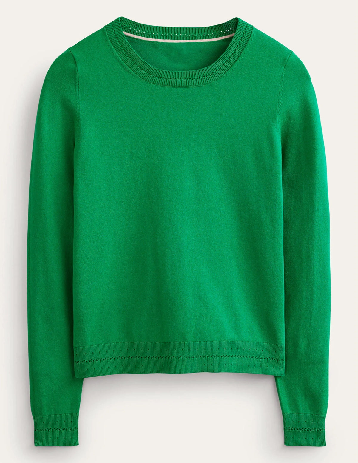 Catriona Cotton Crew Jumper-Fresh Mint Green