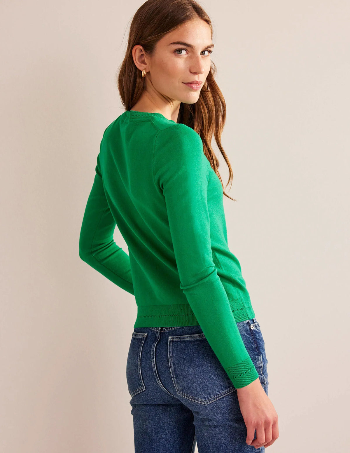 Catriona Cotton Crew Jumper-Fresh Mint Green