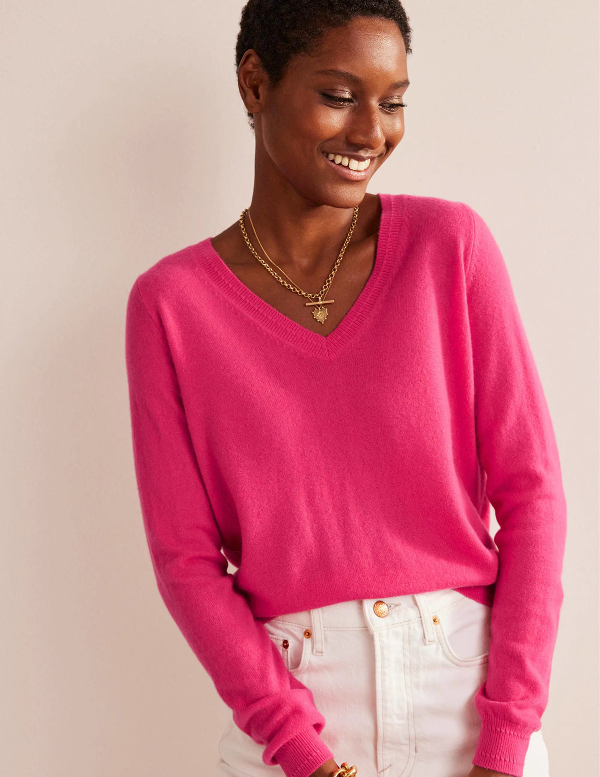 Eva Cashmere V-Neck Sweater-Jazzy