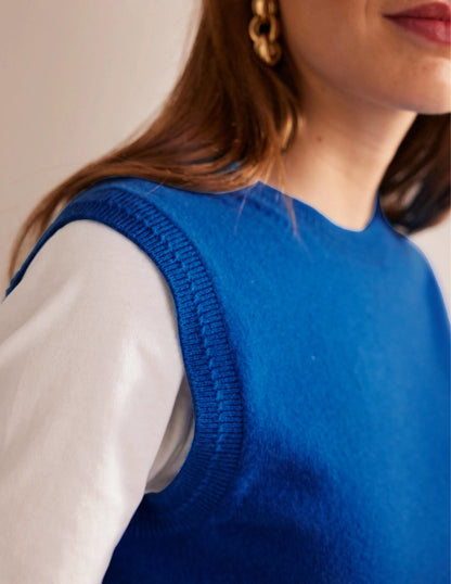 Eva Cashmere Vest-Cyan