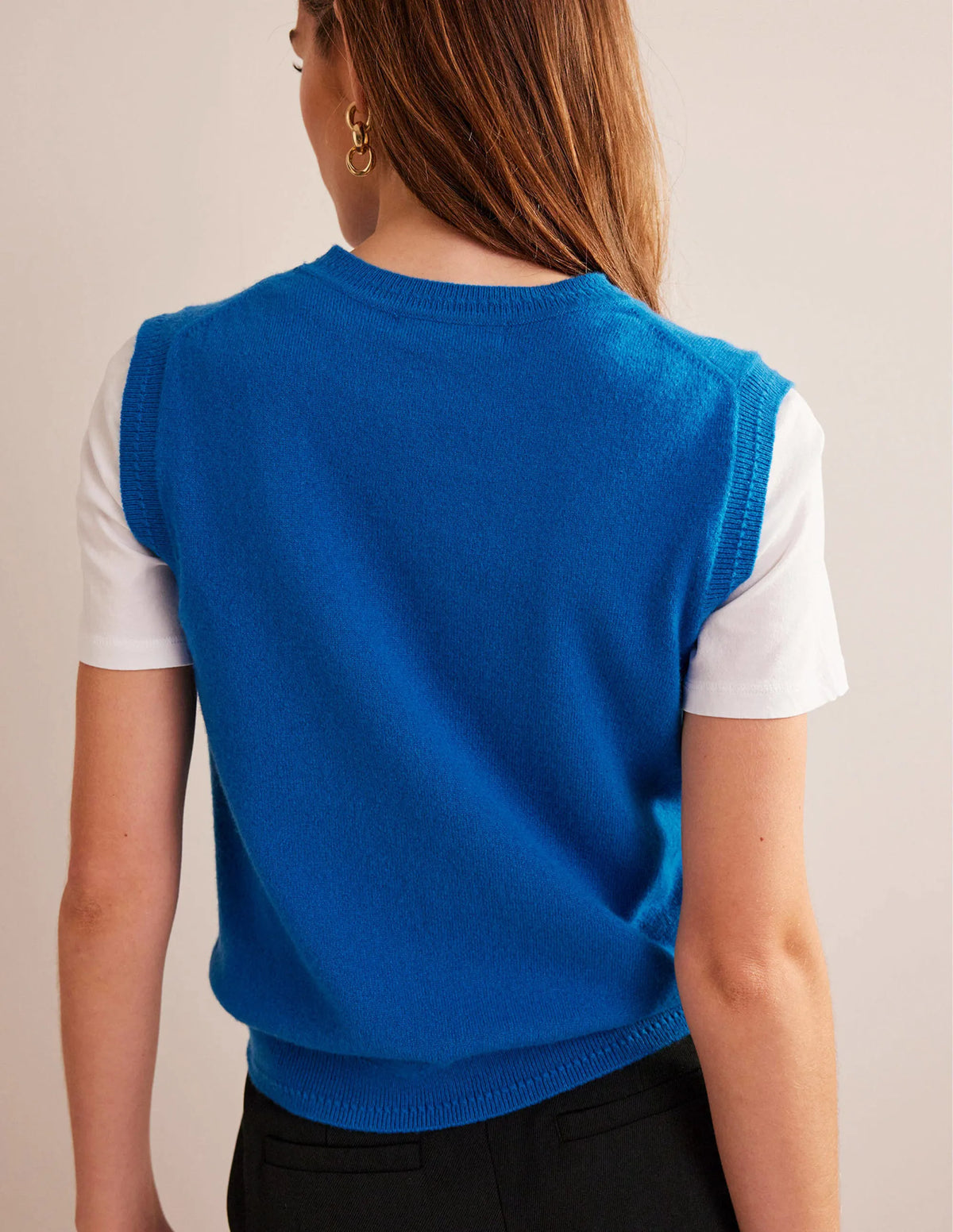 Eva Cashmere Vest-Cyan