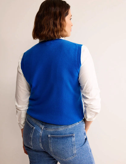 Eva Cashmere Vest-Cyan