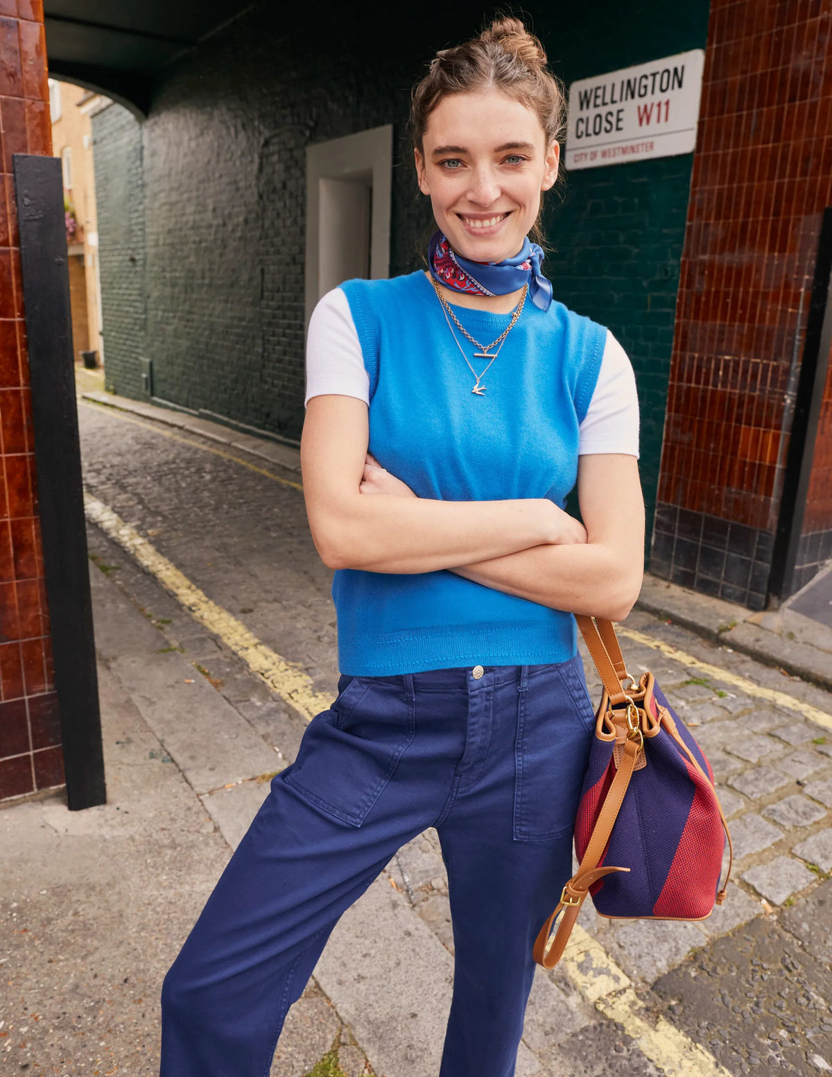 Eva Cashmere Vest-Cyan