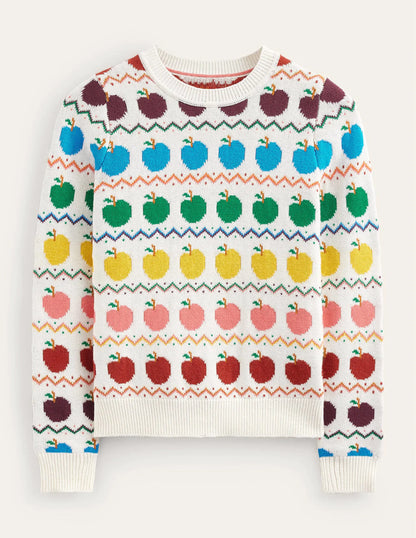 Edie Fair Isle Sweater-Apple Fair Isle