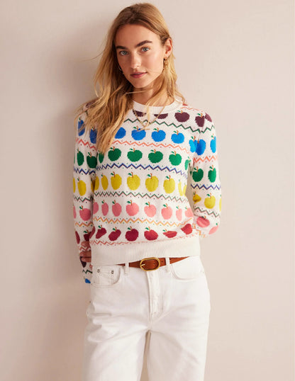 Edie Fair Isle Sweater-Apple Fair Isle
