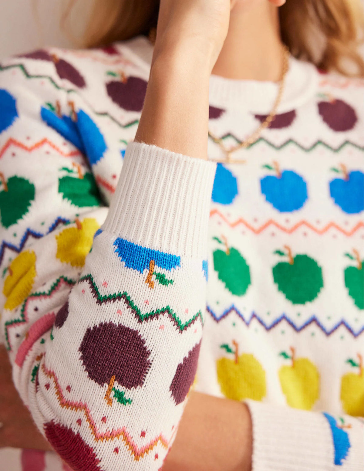 Edie Fair Isle Sweater-Apple Fair Isle