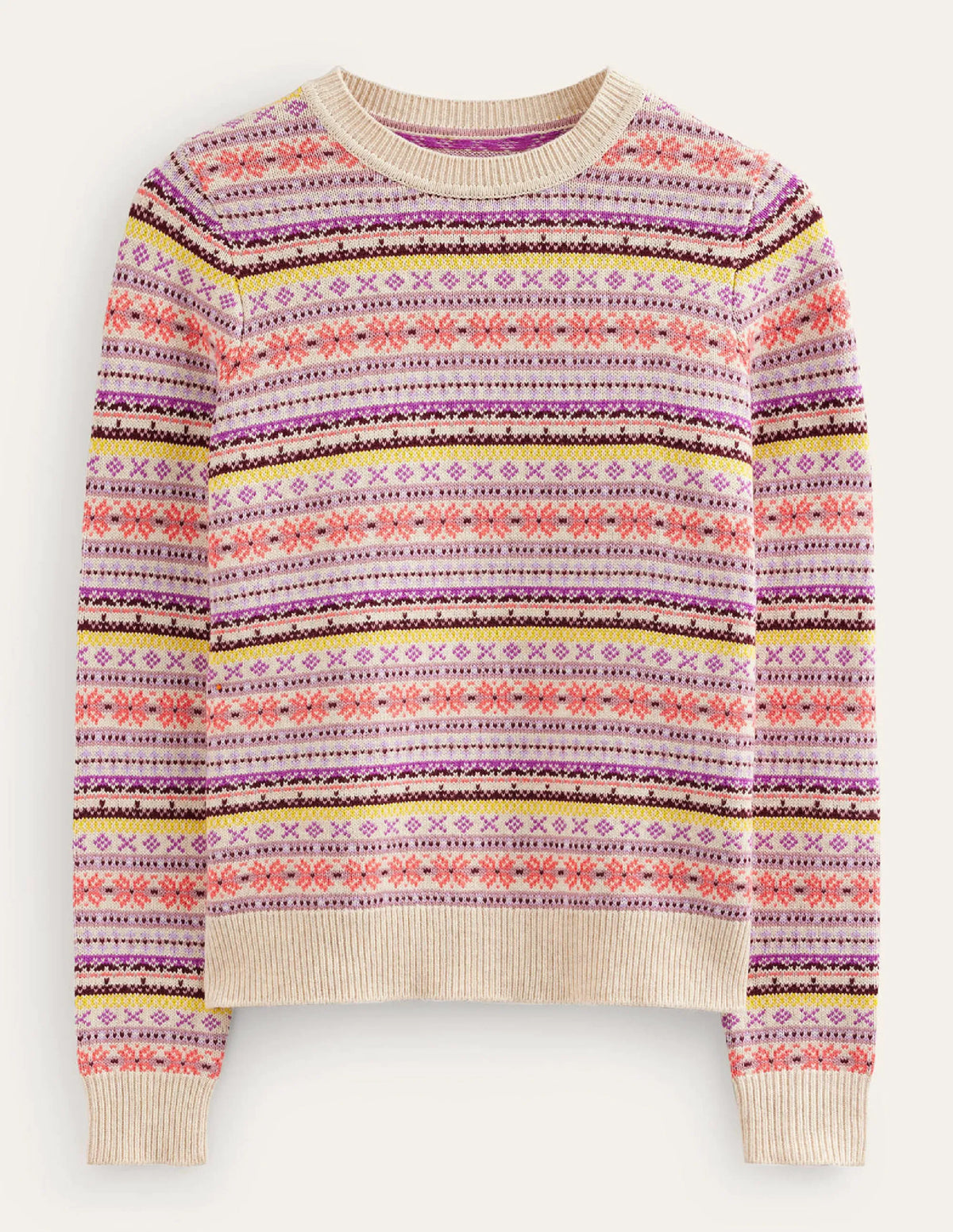 Edie Fair Isle Sweater-Chalky Pink Fair Isle