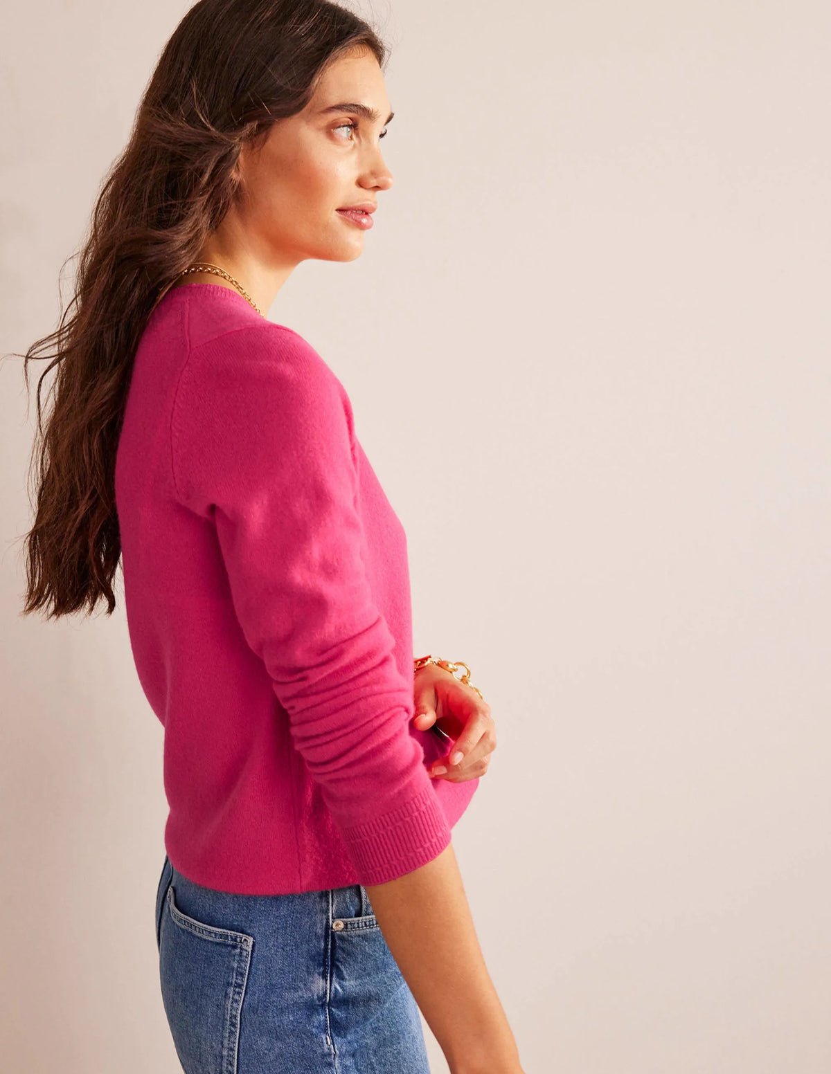 Eva Cashmere Crew Cardigan-Jazzy