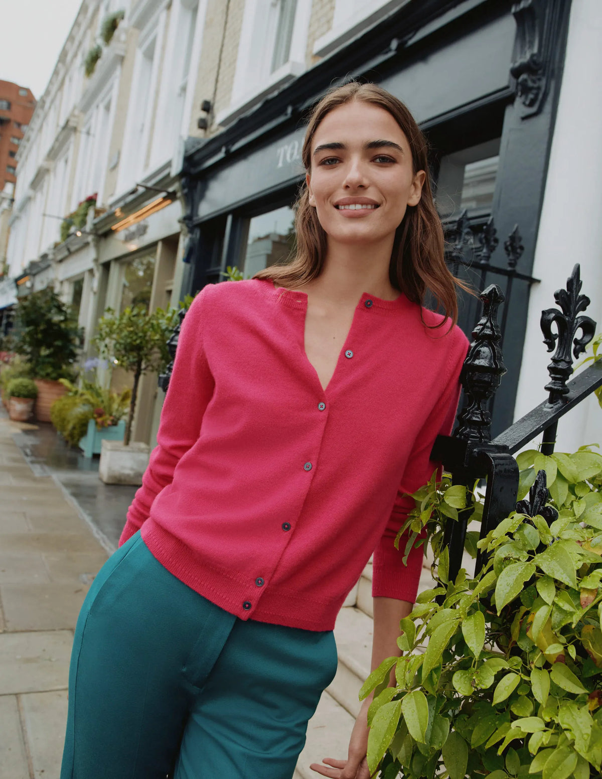 Eva Cashmere Crew Cardigan-Jazzy