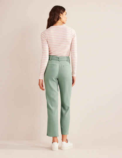 Tie-Waist Tapered Pants-Iceberg Green