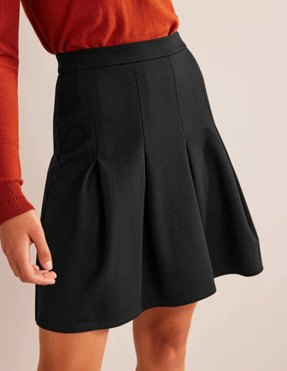 Flippy Ponte Mini Skirt-Black