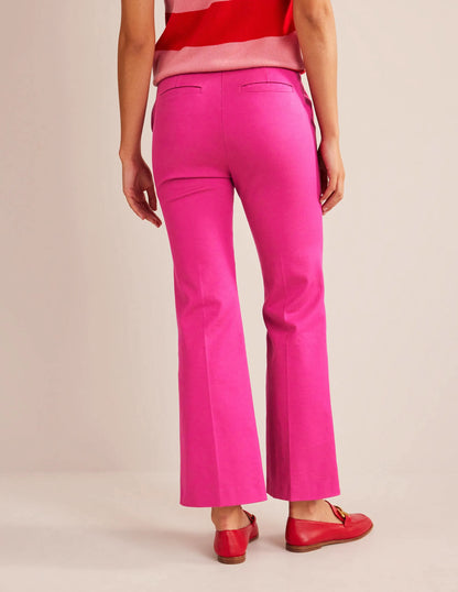Bi-Stretch Crop Flare Pants-Magenta