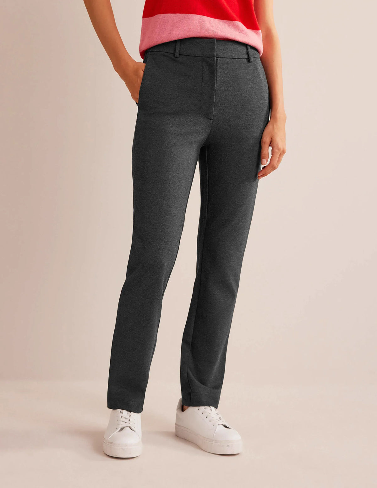 Highgate Ponte Pants-Charcoal Marl