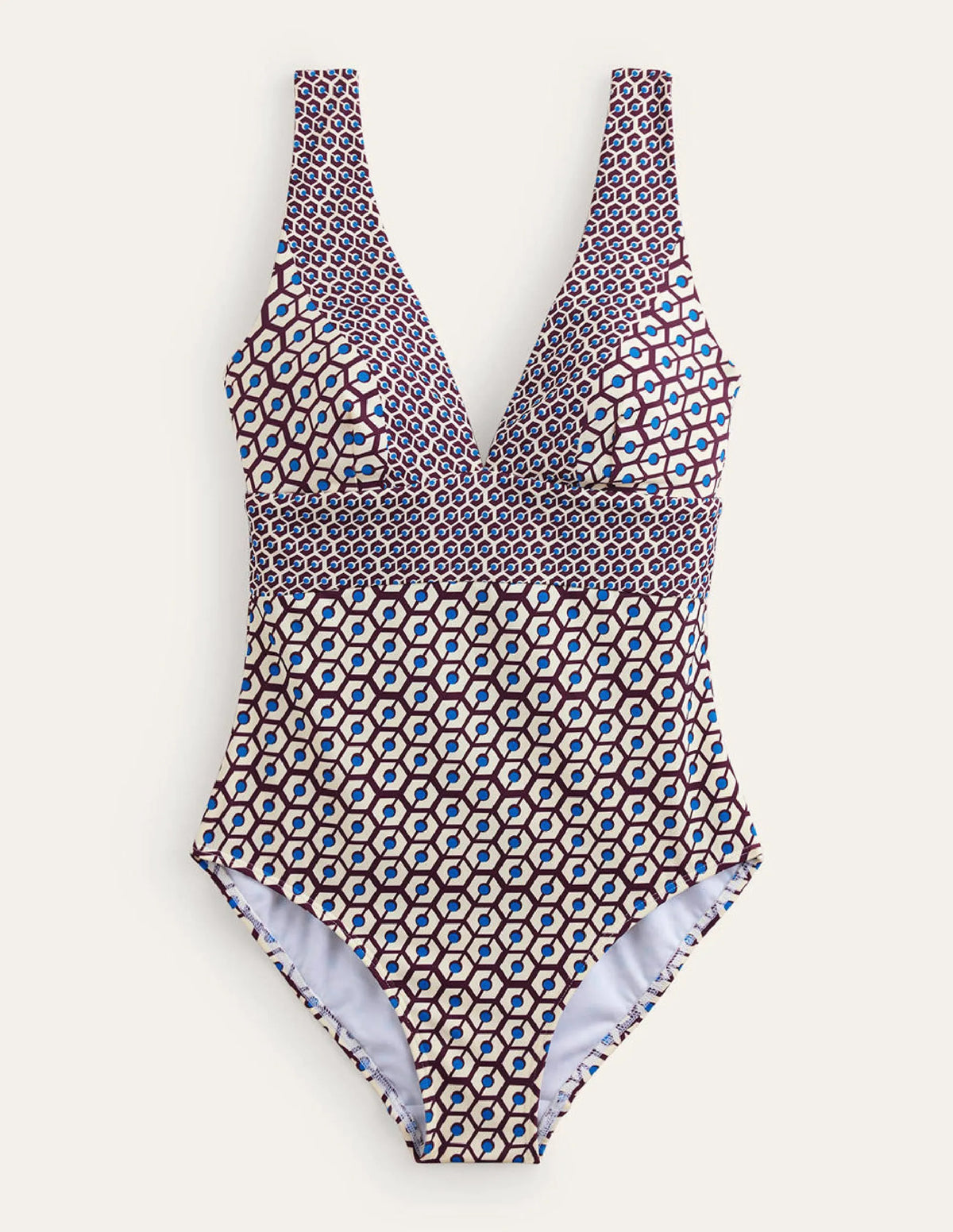 Porto V-neck Swimsuit-Dark Burgundy, Reverie