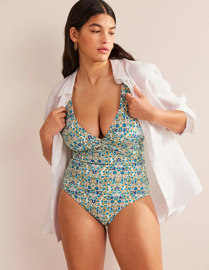 Twist Classic Swimsuit-River Reed, Vine Terrace